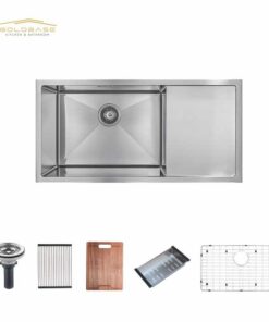 Handmade Stainless Steel single-Bowl Kitchen Sink with Drainboard