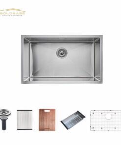 Handmade Undermount Single Bowl Kitchen Sink - Heavy-Duty 16 Gauge Construction