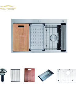 16 Gauge Stainless Steel Handmade Undermount Sink - Single Bowl for Kitchen Workstation