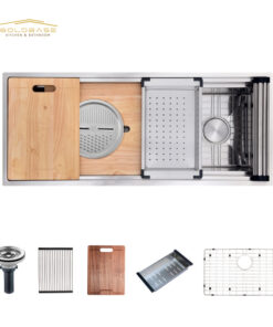 Handmade  Stainless Steel Undermount Sink – Single Bowl, Perfect for Kitchen Workstations