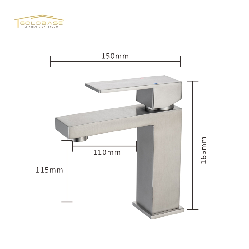 Washroom Basin Mixer Taps square Shape Plating Deck Mounted Bathroom Faucet - Image 4
