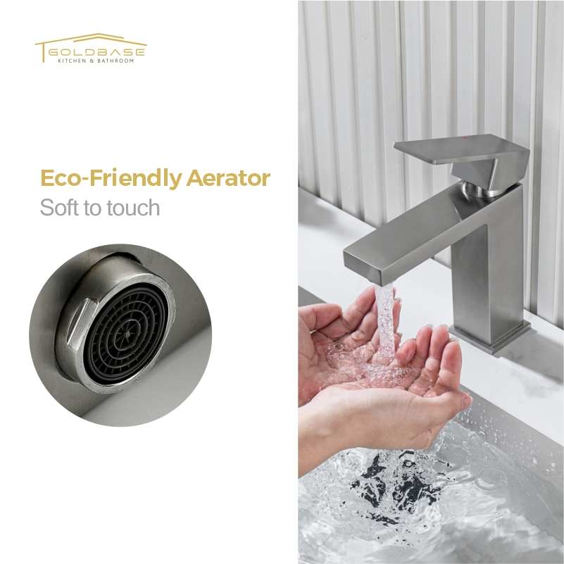 Washroom Basin Mixer Taps square Shape Plating Deck Mounted Bathroom Faucet - Image 6