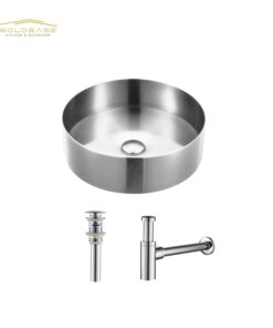 304 Stainless Steel Countertop-Mount Sink - For Home, Hotel, Restaurant, Washroom Bathroom Sinks