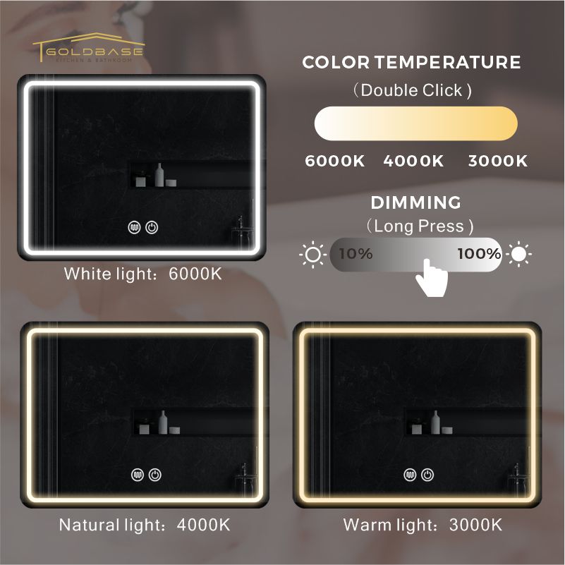 LED Bathroom Mirror Wall-Mounted Anti-Fog Smart Mirror - Image 6