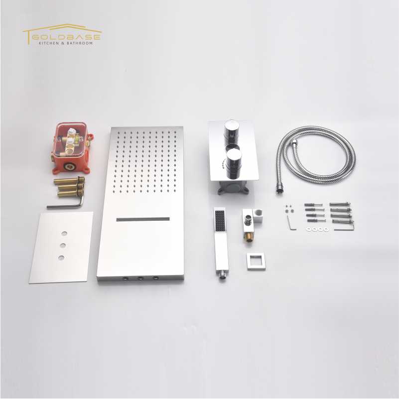 Premium Modern Brass Thermostatic Shower System - Wall-Mounted Rainfall & Handheld 2-in-1 Complete Bathroom Shower Set - Image 6