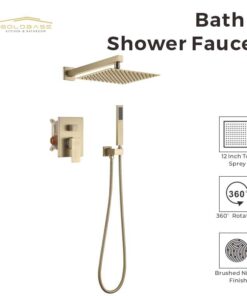 Premium Brass Thermostatic Wall-Mounted 2-in-1 Rainfall Handheld Shower Set