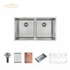 304 Stainless Steel Handmade Commercial Double Bowl Kitchen Sink