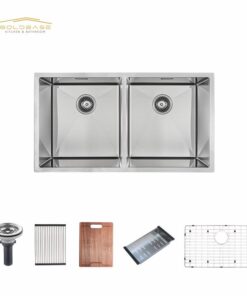 304 Stainless Steel Handmade Commercial Double Bowl Kitchen Sink