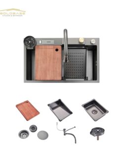 Large Single Bowl Thickened Stainless Steel Kitchen Sink - Smart Multifunctional Rainwater Design