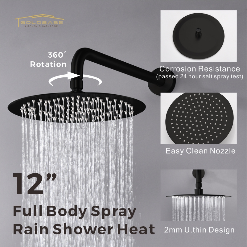 Shower Bath Mixer Hot Cold Shower System Concealed Rainfall Shower Faucet Set for Bathroom - Image 2