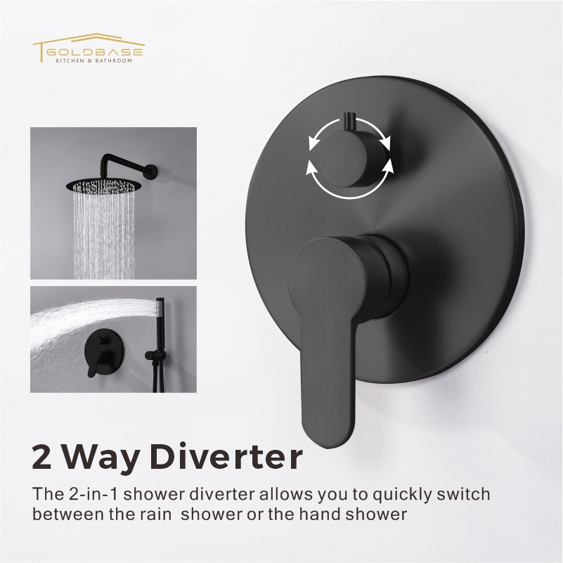 Shower Bath Mixer Hot Cold Shower System Concealed Rainfall Shower Faucet Set for Bathroom - Image 3