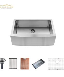 304 Stainless Steel Farmhouse Apron Sink - Deep Single Bowl Kitchen Basin (复制)