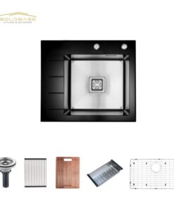 Tempered Glass & Stainless Steel Modern Kitchen Sink Accessory